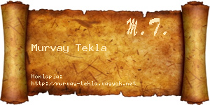 Murvay Tekla névjegykártya
